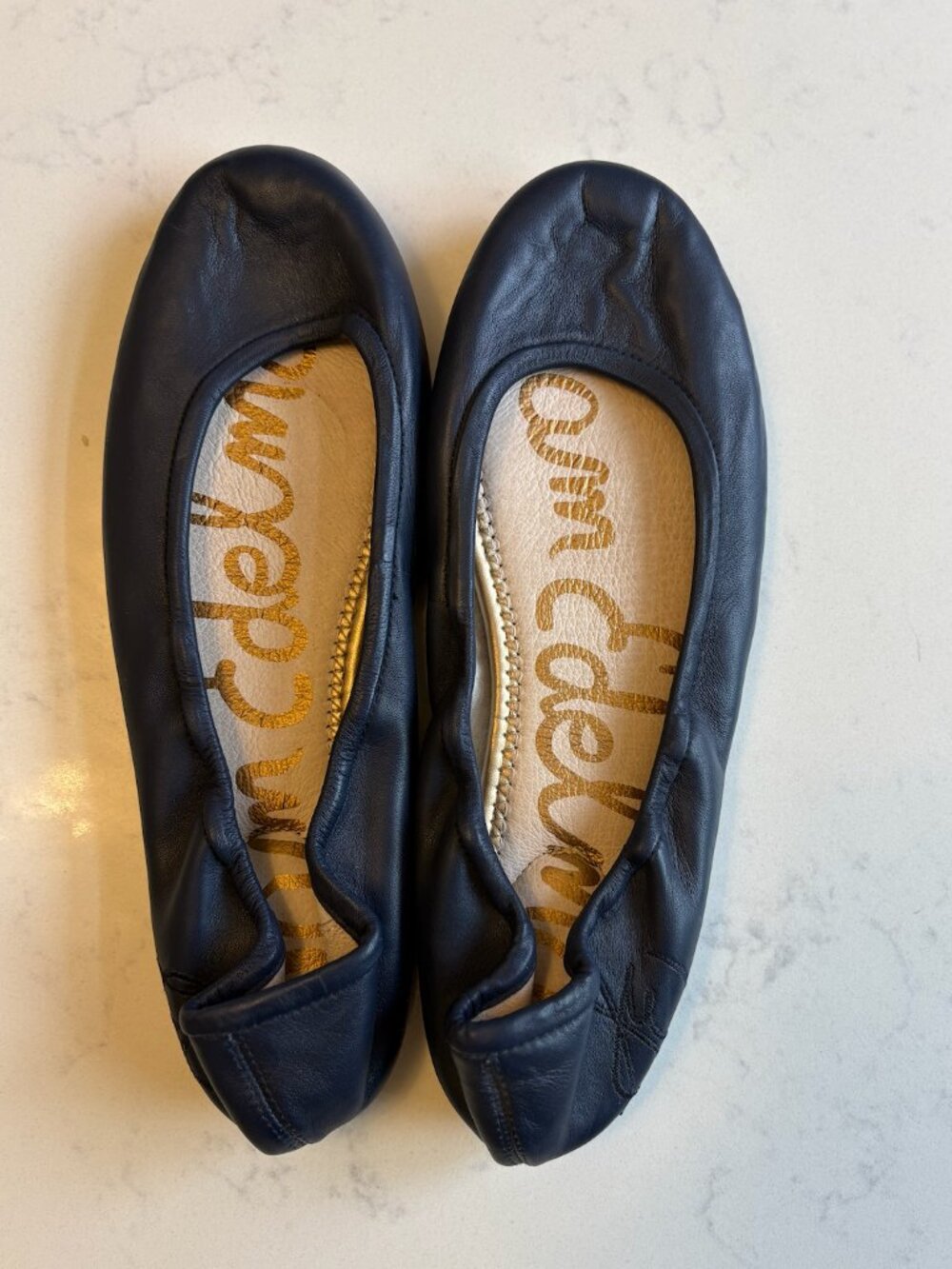 Sam Edelman Black Leather Ballet Flats Size 8.5 | Classic Slip-On Shoes